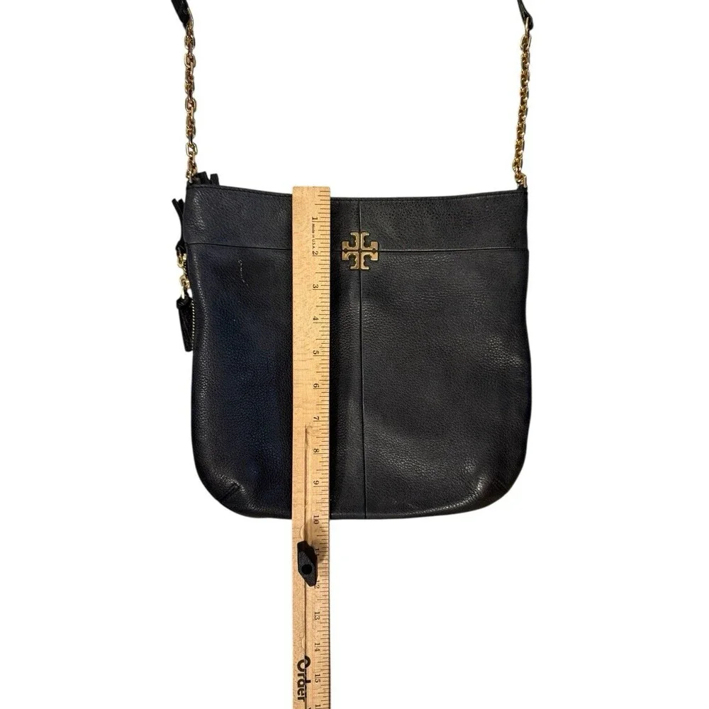 Tory Burch Ivy Leather Convertible Shoulder Bag Black Expandable‎ Crossbody Read